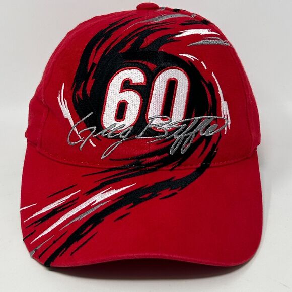 Vintage NASCAR Greg Biffle Baseball Hat Cap 60 Roush Auto Racing Strapback Red - Picture 9 of 9